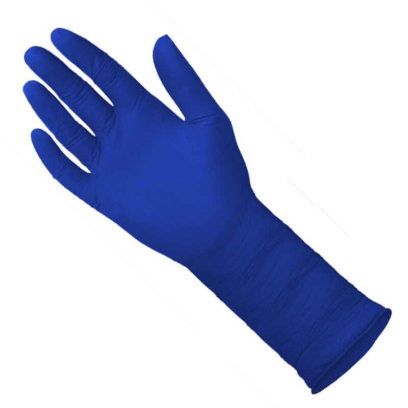 TuffSkin Blu Latex Exam Gloves, Diamond Textured - Image 3