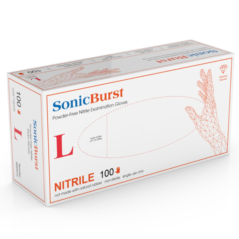SonicBurst Nitrile Exam Gloves, Diamond Textured