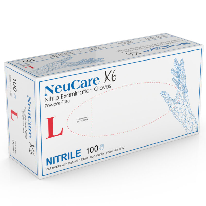 NeuCare X6 Nitrile Exam, Teal Blue 6.5 mil Full Textured